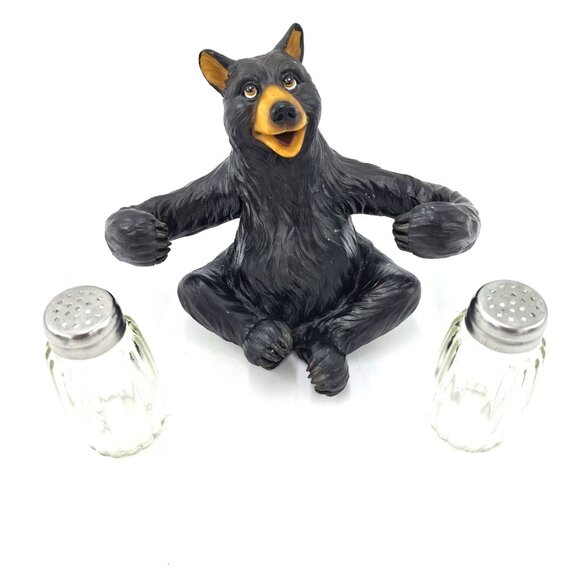River's Edge Black Bear Salt and Pepper Holder Poly Resin with Original Shakers - Picture 14 of 14